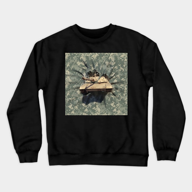 Tank Breakthrough Crewneck Sweatshirt by David Penfound Artworks